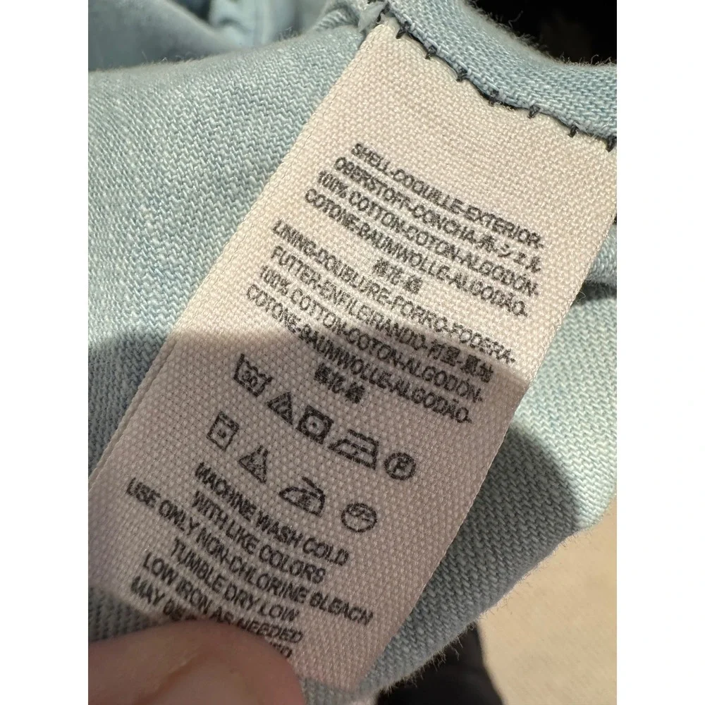 Free People Hooded Denim Jacket Boho Raw Edge Utility Coat L - Picture 8 of 10